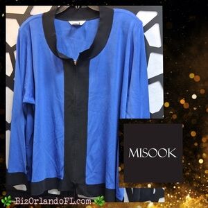 BOUTIQUE: Misook Women's Cobalt Blue & Black Zippered Jacket 3X ** RARE FIND **